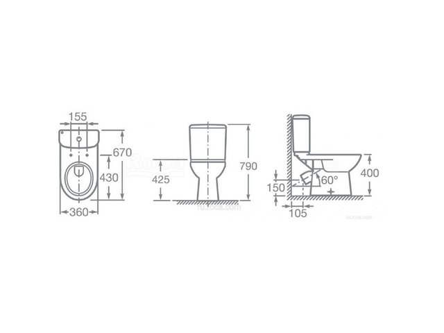 Унитаз-компакт ACCESS кв 2-реж сид. DP Soft Close Clip Up 734P23900YROCA